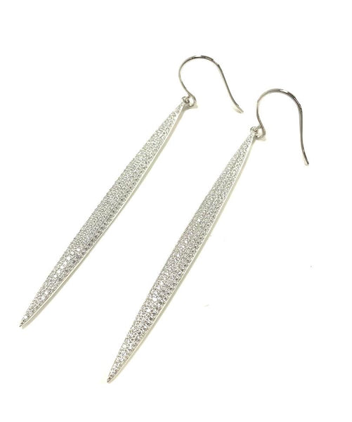 SS CZ Marquise Long Dangle Earrings