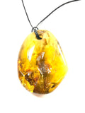 Amber Nugget Large Leather Chord Drop Necklace