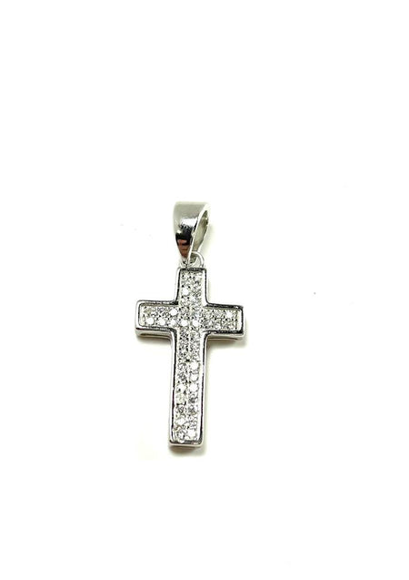 SS CZ Pointed Cross Pendant