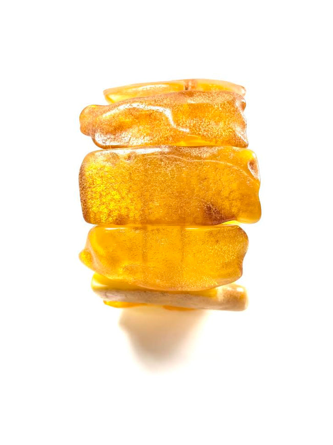Butterscotch Amber Nugget Wide Bracelet