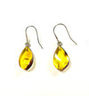 SS Amber Orange Twisted Pear Dangle Earrings