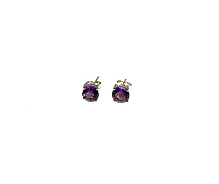 SS Jade Purple Good Luck Heart Earrings