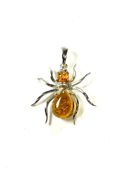 SS Amber Spider Pendant