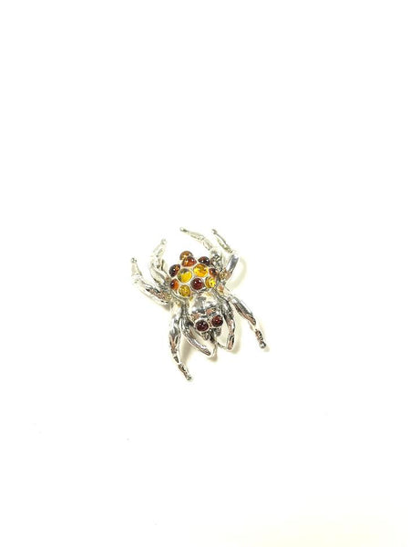 SS Amber Spider Pendant