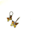 SS Amber Butterfly Dangle Earrings