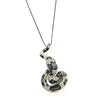 SS Sapphire and CZ Snake Necklace
