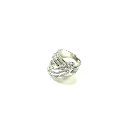 SS CZ Coiled Snake Ring Size 6