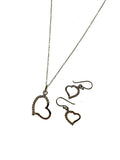 SS CZ Heart Earring and Necklace Set