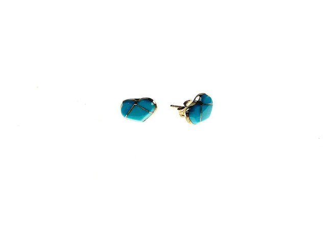 SS Turquoise Heart Stud Earrings