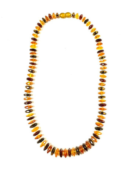 SS Onyx Drop Beaded Necklace