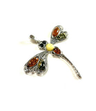 SS Amber Multicolor Dragonfly Pendant