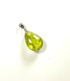 SS Caribbean Amber Smooth Pear Pendant