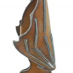 Wall Metal Bat Hanging  with Closed Wings Sculpture