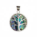 Sterling Silver Abalone Shell Tree of Life Pendant
