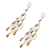 Sterling Silver Citrine Garnet Chandelier Earrings