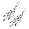 Sterling Silver Blue Topaz Amethyst Iolite Chandelier Earrings