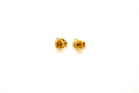 SS Small Created Citrine Rectangle Earrings