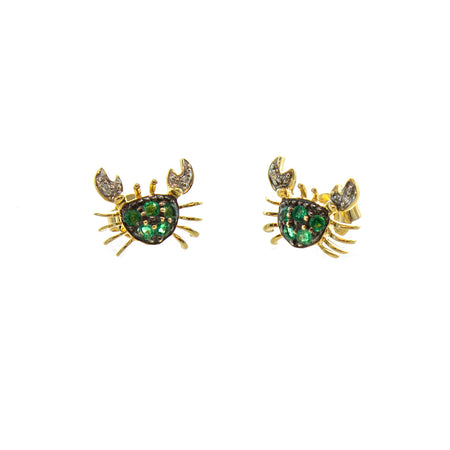 14KW Emerald Triple Cluster Earrings