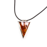 SS Amber Triangle Corded Necklace