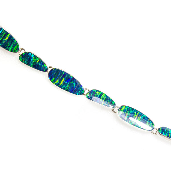 SS Created Opal Freeform Toggle Bracelet