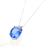 SS Blue Quartz Oval Necklace