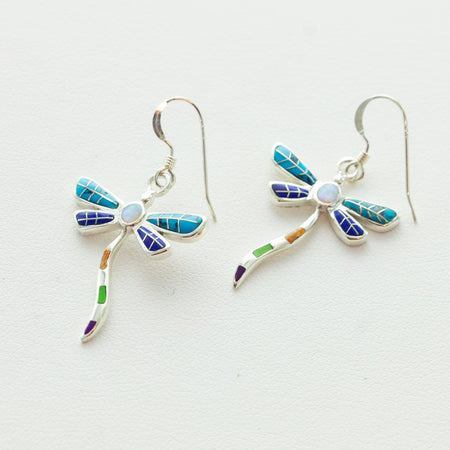 SS Multicolor Drop Link Post Earrings