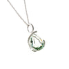 14K Green Amethyst Teardrop Necklace