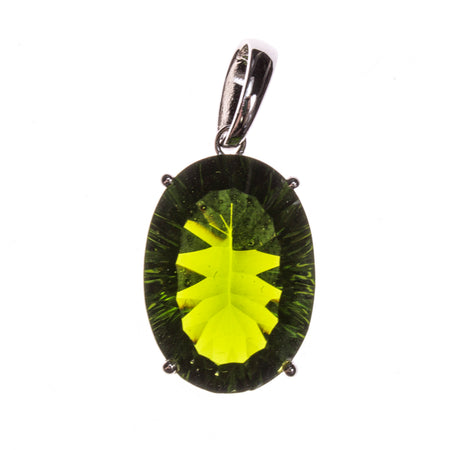 SS Round and Trillion Peridot Necklace