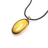 SS Butterscotch Amber Necklace W/ Rubber Cord
