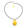 SS Chunky Butterscotch Amber Necklace W/ Rubber Cord