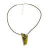 Chunky Green Amber Corded Necklace