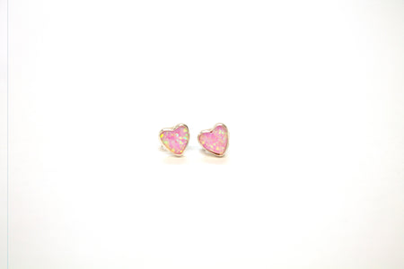 SS Created Opal White Pear Studs