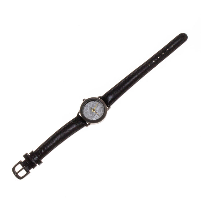 Meteorite Black Leather Women's Watch