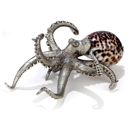 Pewter and Shell Octopus Scultpure