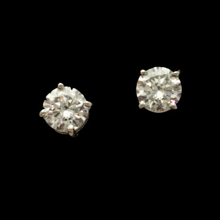 Sterling Silver Created Amethyst Triangle Stud Earrings