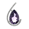 14K White Gold Amethyst Pear Pendant