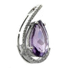 14K White Gold Amethyst Pear Pendant