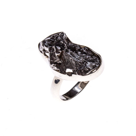 Sterling Silver Meteorite Nugget Ring Size 8