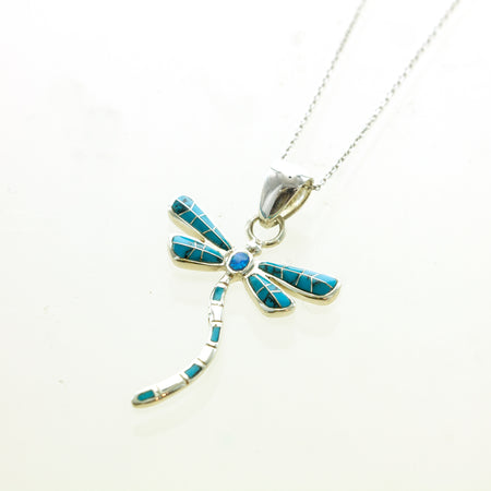 Sterling Silver Turquoise Flower Necklace