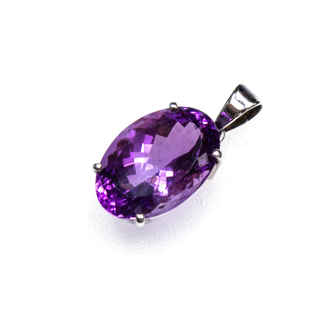 SS Faceted Amethyst Pendant