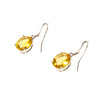 Sterling Silver Created Citrine Oval Dangle Earrings