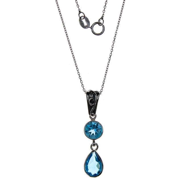 Sterling Silver Blue Topaz Necklace
