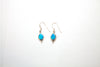 SS Created Opal Blue Pear Earrings