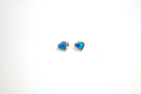 SS Created Opal Multicolor Inlay Earrings