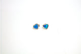 SS Created Opal Blue Heart Studs