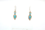 SS Created Opal Pear and Circle Dangle Earrings