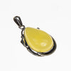 SS Butterscotch Amber Pear Scroll Pendant