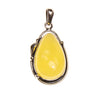 SS Butterscotch Amber Pear Scroll Pendant