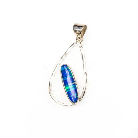 Sterling Silver Created Aquamarine Oval Link Bracelet