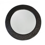 Wood Mirror Black Dotted Aluminum Round from Ghana